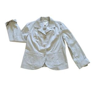 Talbots Blazer Womens 8 Beige Button Up Longsleeve Professional Jacket Pockets